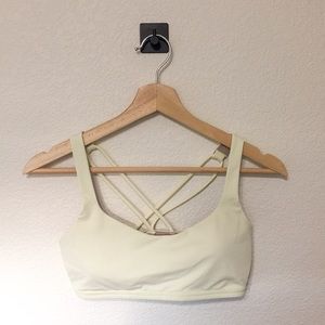 Lululemon Free To Be pale yellow sports bra